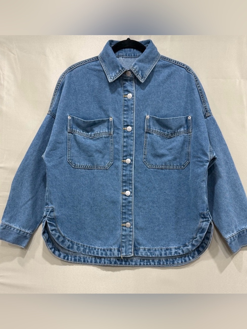 Blue Denim Jean Jacket with Chest Pockets - Classic Workwear Style - Picture 1 of 12